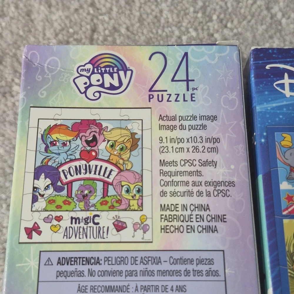 Lot of 3 My Little Pony, Peppa pig, Mickey Mouse kids puzzles 24pc Size 9.1x10.3
